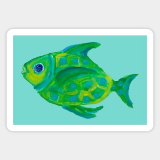 flounder fish painting Magnet